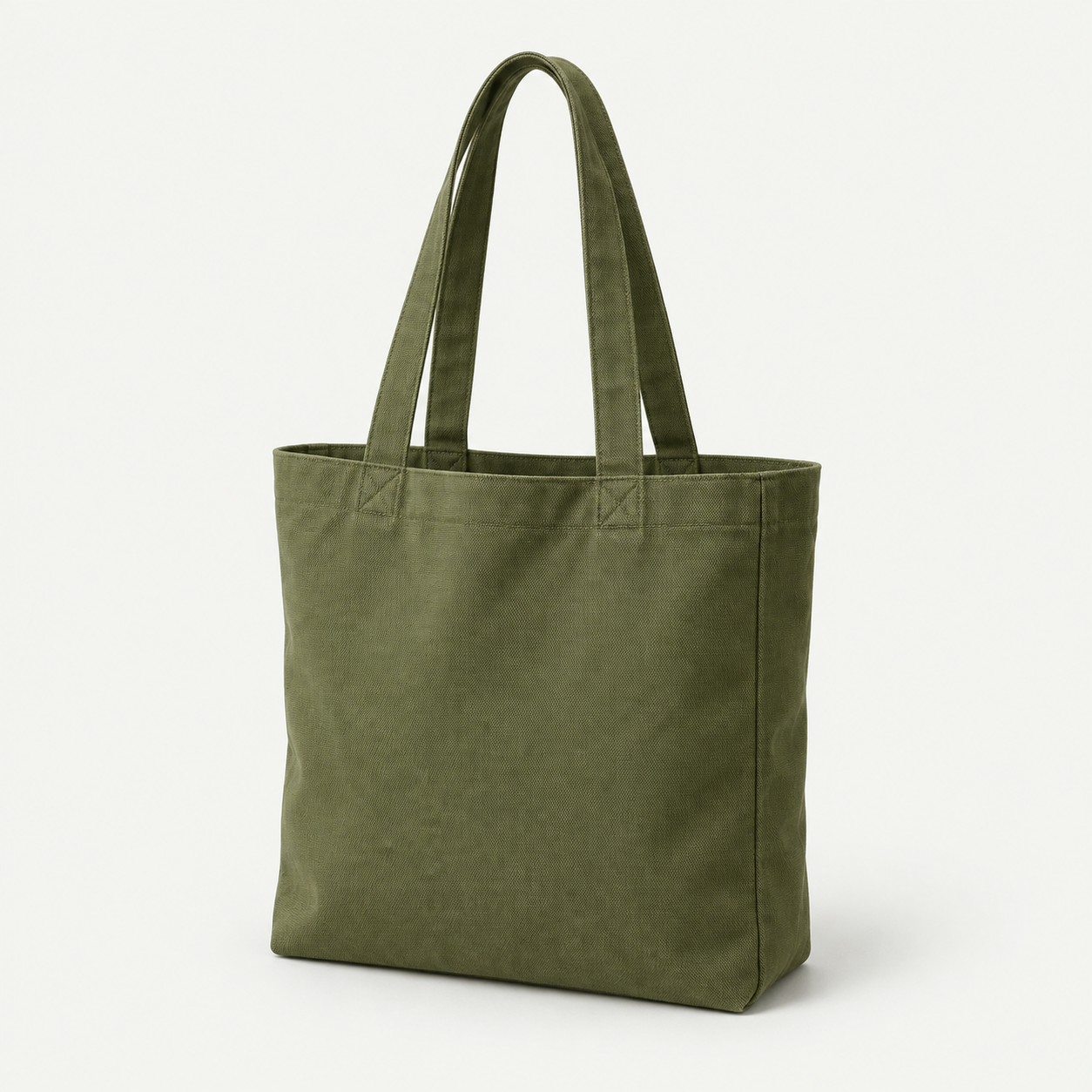Olive canvas tote bag
